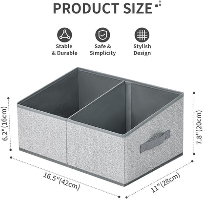 DIMJ Closet Storage Bins, 6 Pack Storage Baskets for Shelves, Foldable Closet Organizer with Handle, Linen Closet Organizers and Storage for Clothes, Toys, Towel, Books (Black)