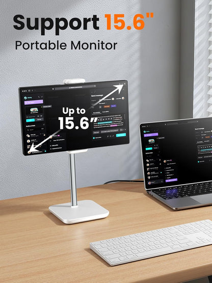 tounee Height Adjustable Tablet Stand, 3.5lb (1.6kg) Max Support, Up to 18" Tall, Slim Portable Monitors Stand Compatible with iPad Pro 12.9, Surface Pro, All 4.7"-15.6" Devices - Black