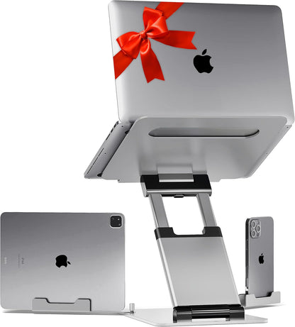 Lifelong Ergonomic Adjustable Laptop Stand for Desk - Height Up to 20" Portable Computer Laptop Riser Holder, Fits All MacBook Air & 10 15 17 Inches Laptops, Back to School Gift for Men & Women