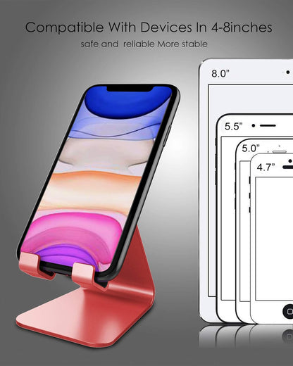 CreaDream Cell Phone Stand, Cradle, Holder, Aluminum Desktop Stand Compatible with Switch, All Smart Phone, iPhone 15 14 13 12 Pro Max Plus Mini Xr X Se 8 SE -Rose Gold