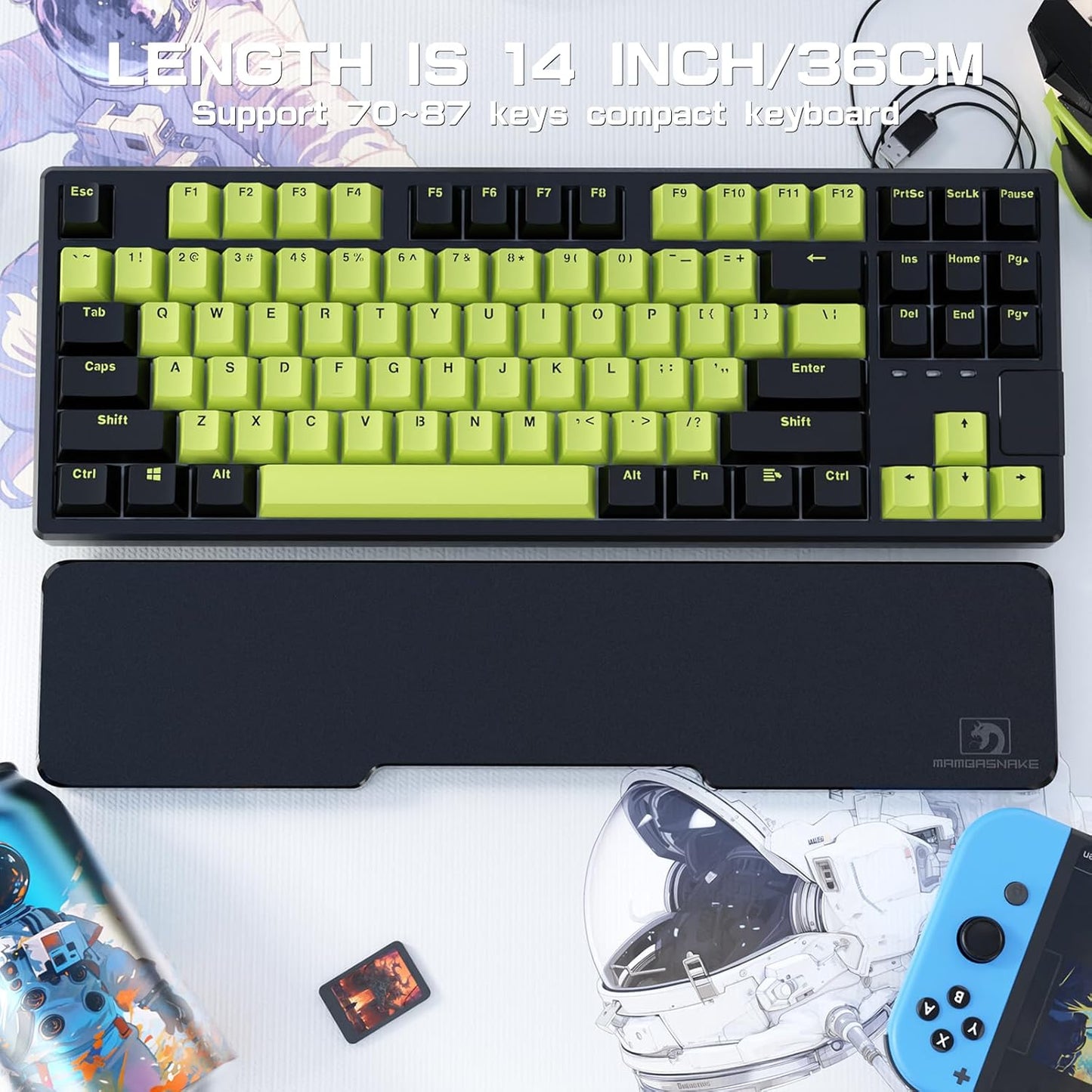 SELORSS Acrylic Keyboard Wrist Rest 98-Key Mechanical Keyboards Ergonomic Palm Rest for Computer Keyboard,Anti-Slip Base,Wrist Pad for Laptop,Office & Home-Easy Typing