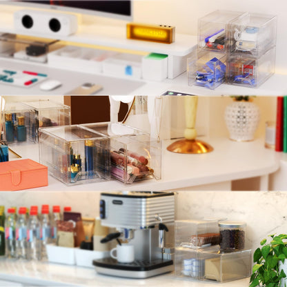 2 Pcs Organizer Drawer, Dustproof Desktop Office Supplies, Clear Desk Accessories