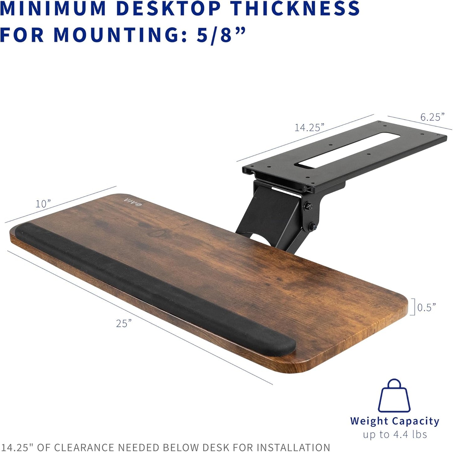 VIVO Adjustable Computer Keyboard & Mouse Platform Tray Ergonomic Under Table Desk Mount Drawer Underdesk Shelf (MOUNT-KB03B)