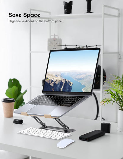 Aoviho Adjustable Laptop Stand for Desk,Portable Laptop Stand Holder and Riser,Foldable Aluminum Notebook Computer Stands for MacBook Air Pro HP Lenovo Dell Samsung Chromebook, 10-15.6 inch, Purple