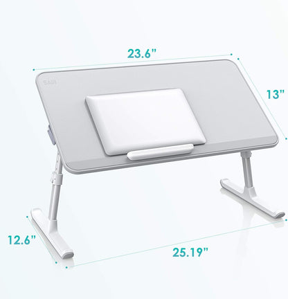 SAIJI Book Stand for Reading Hands Free with Page Paper Clips in Bed,Laptop Desk Table, Portable Lightweight Lap Desk Tray for Writing Eating Breakfast on Couch Sofa Floor (20.5"x11.8",Black)