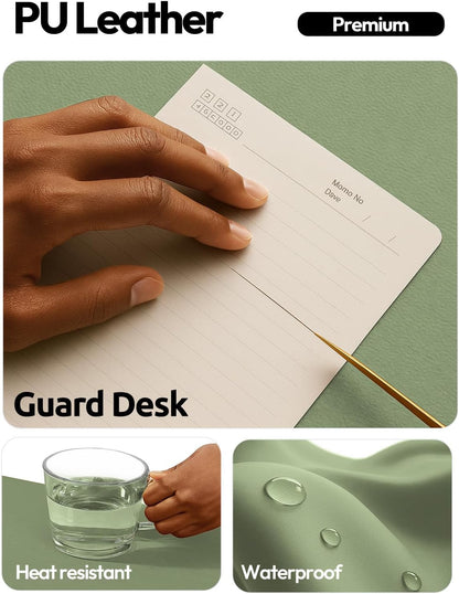 YSAGi Leather Desk Protector, Office Mat, Large Mouse Mat, Non-Slip PU Leather Blotter, Laptop Pad, Waterproof Writing Pad for Office and Home (Light Pink, 23.6" x 13.8") - Colors A