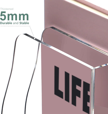 SANRUI Acrylic Magazine Holder Desk Organizer Workspace Sorters，Clear Bookend File Sorter Holder，Folder Rack, Office Accessories Organization Storage with 3 Vertical Compartments
