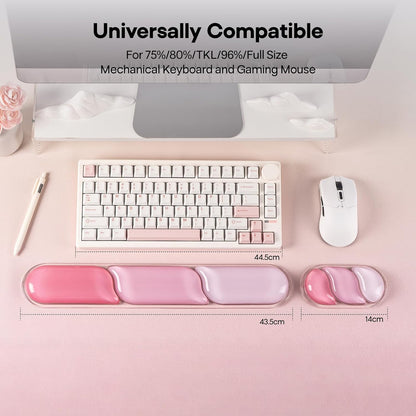EPOMAKER CloudGel Wrist Rest for Keyboard and Mouse, 2 Pieces Silicone Wrist Support, Anti-Slip Rubber Bottom, Ergonomic Design, Suitable for Office/Computer/Laptop/Gaming (Pink)