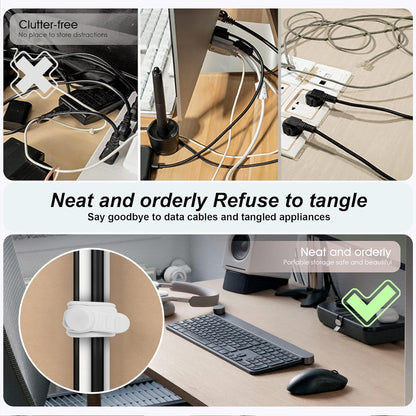 Silicone Cable Organizer Clips with Extra Strong Adhesive – No Slip Wire Holder for Charging Cables, USB, Earphones – Desk, Office, Home & Car Cable Management