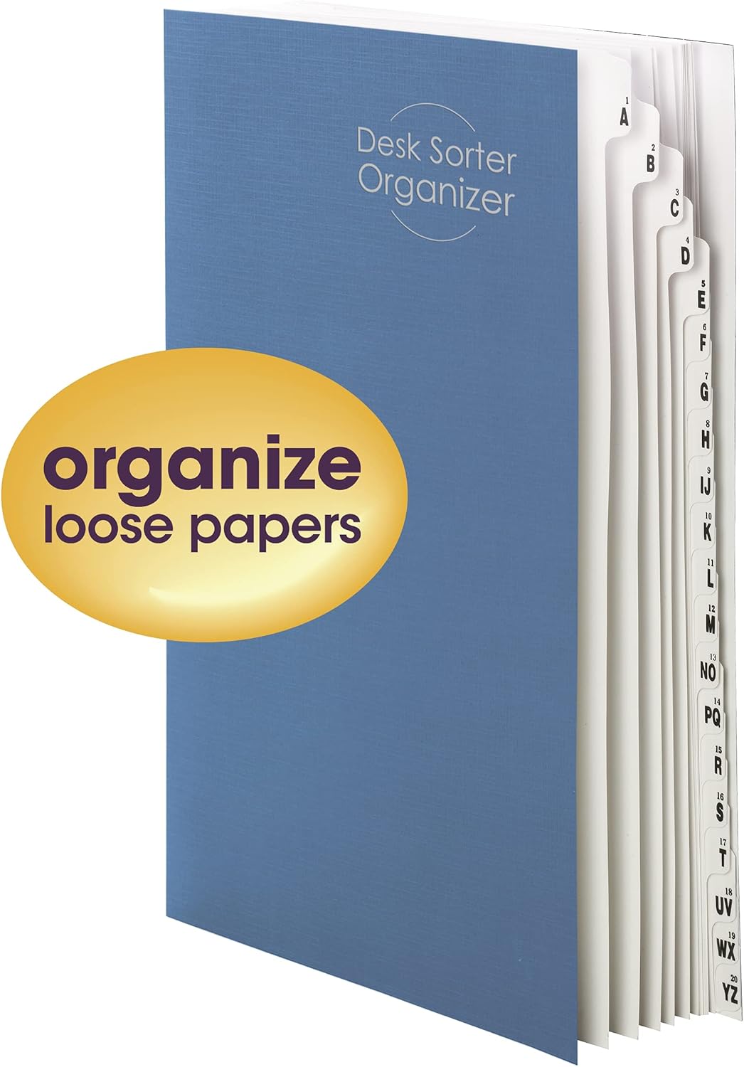 Smead Expandable Desk File Sorter, Alphabetical A–Z Organizer, 20 Laminated Index Dividers, Letter Size, Rosewood (89214)