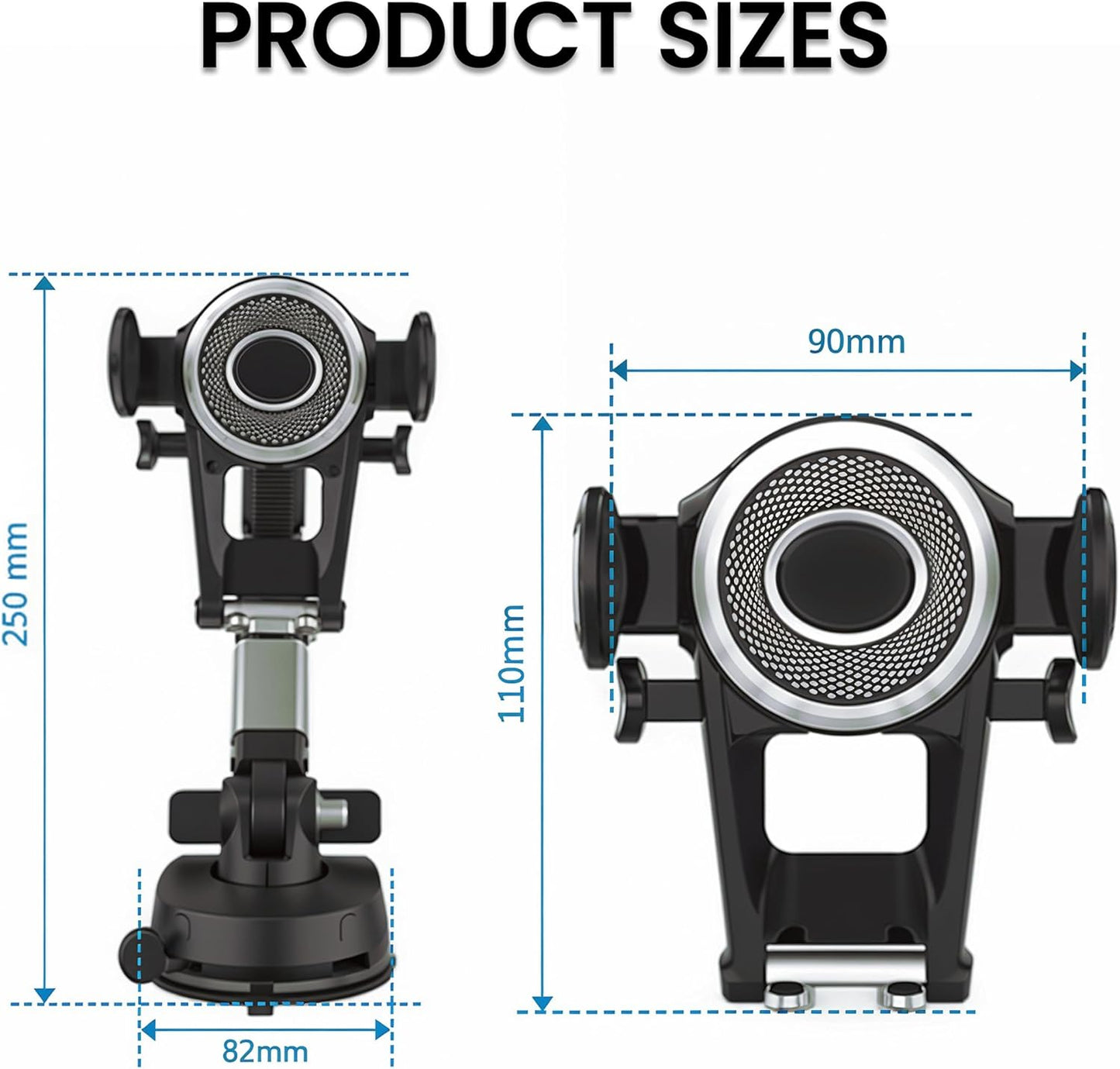 Foldable Phone Stand for Desk | Six Position Adjustable Folding Bracket for Cell Phone | Black Cellphone Holder for Desk & Smartphone Stand | Cellphone & Accessories for Men & Women