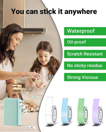 ORGBRO Label Maker Machine with Tape, X1 Portable Bluetooth Mini Label Printer, Support Pre-Cut & Continuous Label, Wireless Small Label Makers with Versatile App for School Home Office Organization