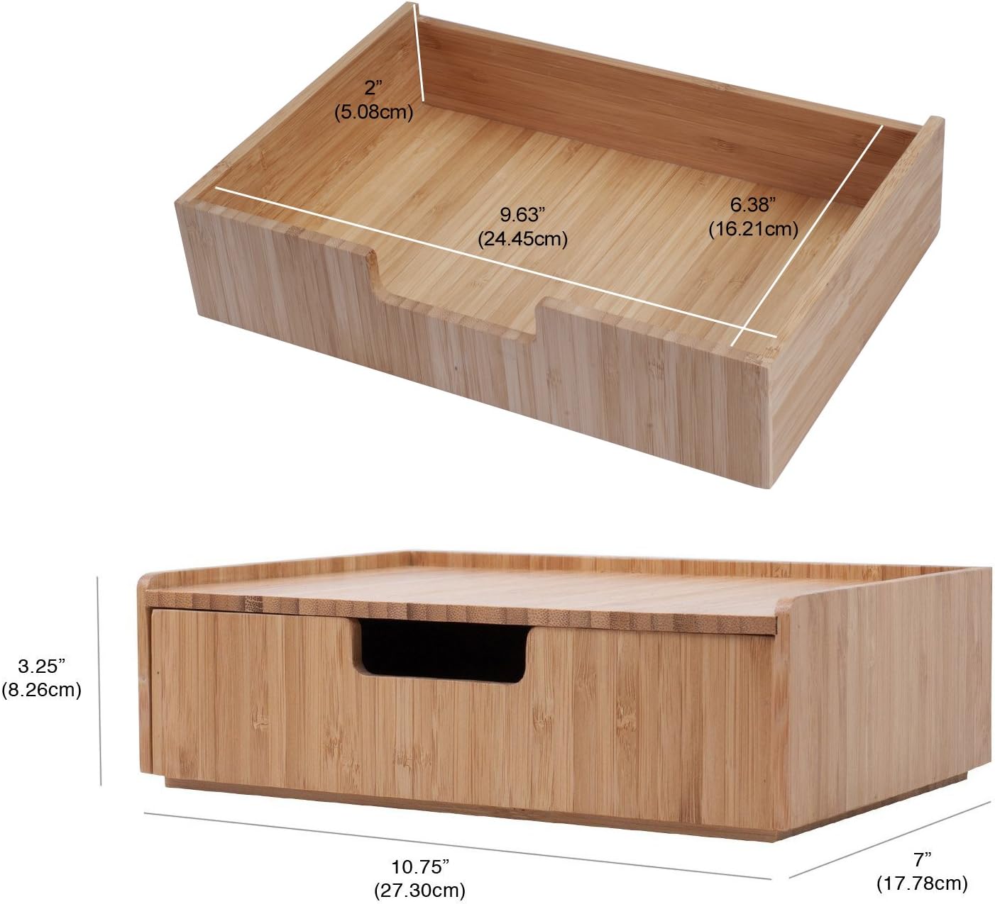 MobileVision Bamboo Charging Station & Multi Device Organizer Slim Version for Smartphones, Tablets, and Laptops