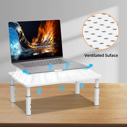 Bracwiser Monitor Stand Riser, Metal Computer Stand, 3 Height Adjustable Screen Riser with Mesh Platform for PS4, Laptop, Printer, Notebook and All Flat Screen, Holds Up to 20KG