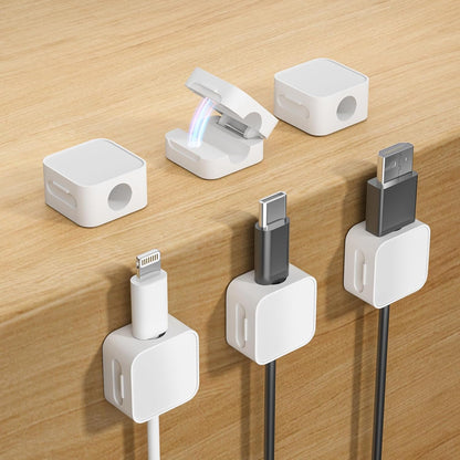 12 Black Magnetic Cable Clips,Under Desk Cable Management,Cord Holder for Nightstand Home Office Car Phone Wall,2025 Adhesive Cord Organizer[0.45" in Ht Save Space/Versatile for Wire Up to 0.27" OD]