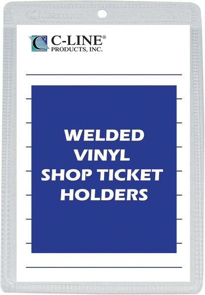 C-Line Vinyl Shop Ticket Holders, Both Sides Clear, 8.5 x 11 Inches, 50 per Box (80911)