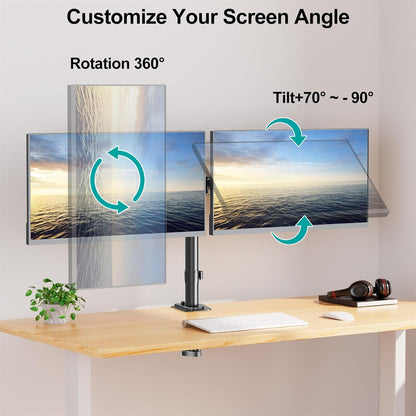 MOUNT PRO Single Monitor Stands Fits 13-32 inch/17.6 lbs Screen, Free-Standing Computer Monitor Mount for Desk, Display Standing with Adjustable Height/Tilt/Swivel/Rotation, VESA 75x75 100x100