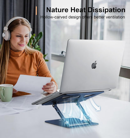 Aoviho Adjustable Laptop Stand for Desk,Portable Laptop Stand Holder and Riser,Foldable Aluminum Notebook Computer Stands for MacBook Air Pro HP Lenovo Dell Samsung Chromebook, 10-15.6 inch, Purple