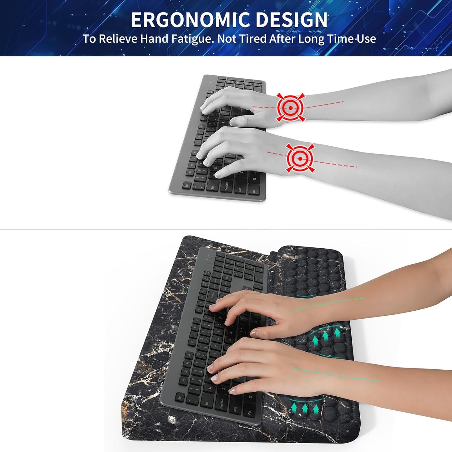 Keyboard Stand for Desktop, Keyboards Wrist Rest, Ergonomic Keyboards Holder for Easy Typing Working, Wrist pad for Keyboards with Comfortable Wrist Rest for Keyboard Pink