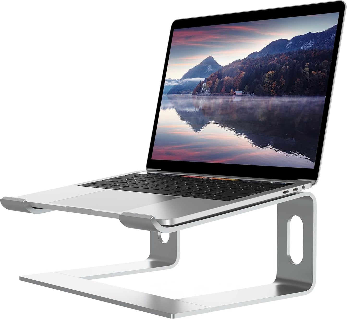 ALASHI Laptop Stand for Desk, Aluminum Computer Riser, Ergonomic Notebook Holder, Detachable Metal Laptops Elevator, PC Cooling Mount Support 10 to 15.6 Inches Notebook, Black