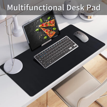 Bloss Leather Desk Pad and Keyboard Wrist Rest, Large Mouse Pad + Keyboard Pad+Mouse Wrist Support, Non-Slip Desk Mat Protector for Office, Home(31.5×15.7 Inches,Beige)
