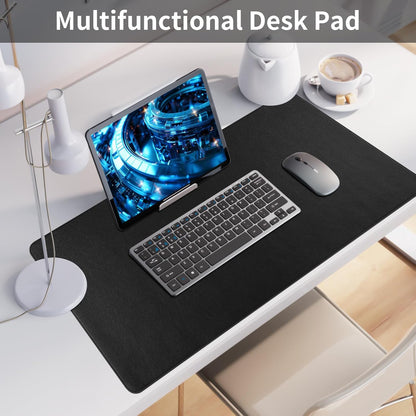 Bloss Leather Desk Pad and Keyboard Wrist Rest, Large Mouse Pad + Keyboard Pad+Mouse Wrist Support, Non-Slip Desk Mat Protector for Office, Home(31.5×15.7 Inches,Beige)