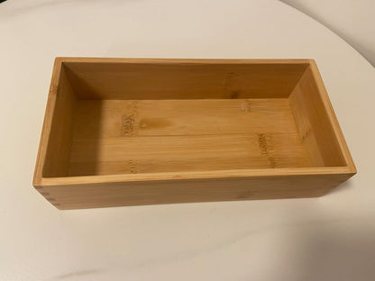 Bamboo Drawer Organizer - Kitchen Drawer Utensil Organizer Office Supplies Desk Organizer Makeup Silverware Tray Flatware Organization 12"*4"*2"