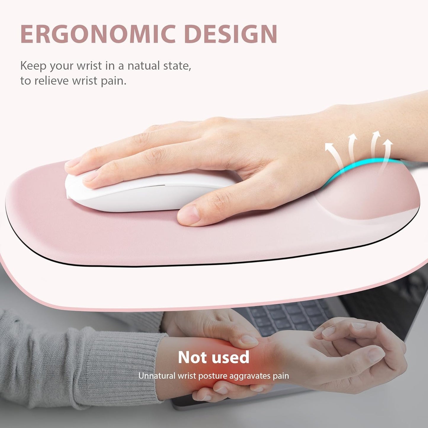 Ospelelf Wrist Rest for Keyboard and Mouse Ergonomic Mouse Pad with Wrist Support Memory Foam Wrist Rest for Computer Keyboard,3-in-1 Gel Mouse and Keyboard Pad for Office Geometry Green