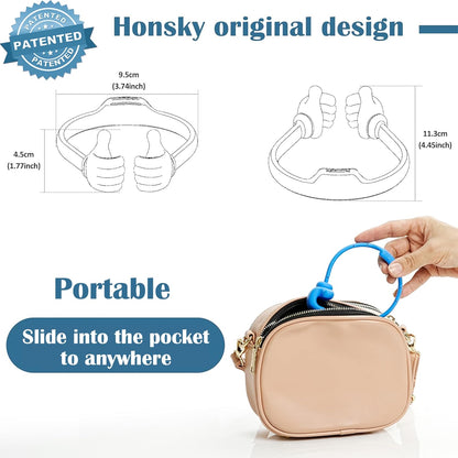 HONSKY 3361942 Cute Thumbs Up Adjustable Tpu Flexible Mobile Cell Phone Tablet Computer Display Stand Holder for Bed Desk - Blue and Black