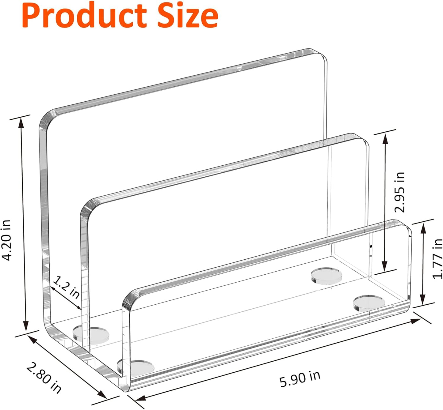 FUCDTEFC Desk Mail Organizer, 2 Section Clear Acrylic File Holder Letter Organizer, Vertical Lightweight Modern Envelope Holder Desk Accessories & Workspace Organizers for Office, Home, School