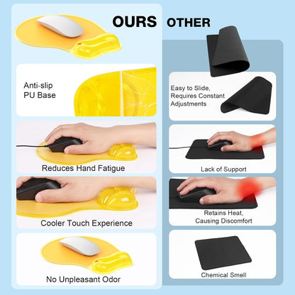 Gel Mouse pad & Keyboard Wrist Rest Set, Ergonomic Keyboard and Mousepad with Wrist Support, Keyboards Wrist Rest, Computer Keyboards Pad, Cooling Gel Blue