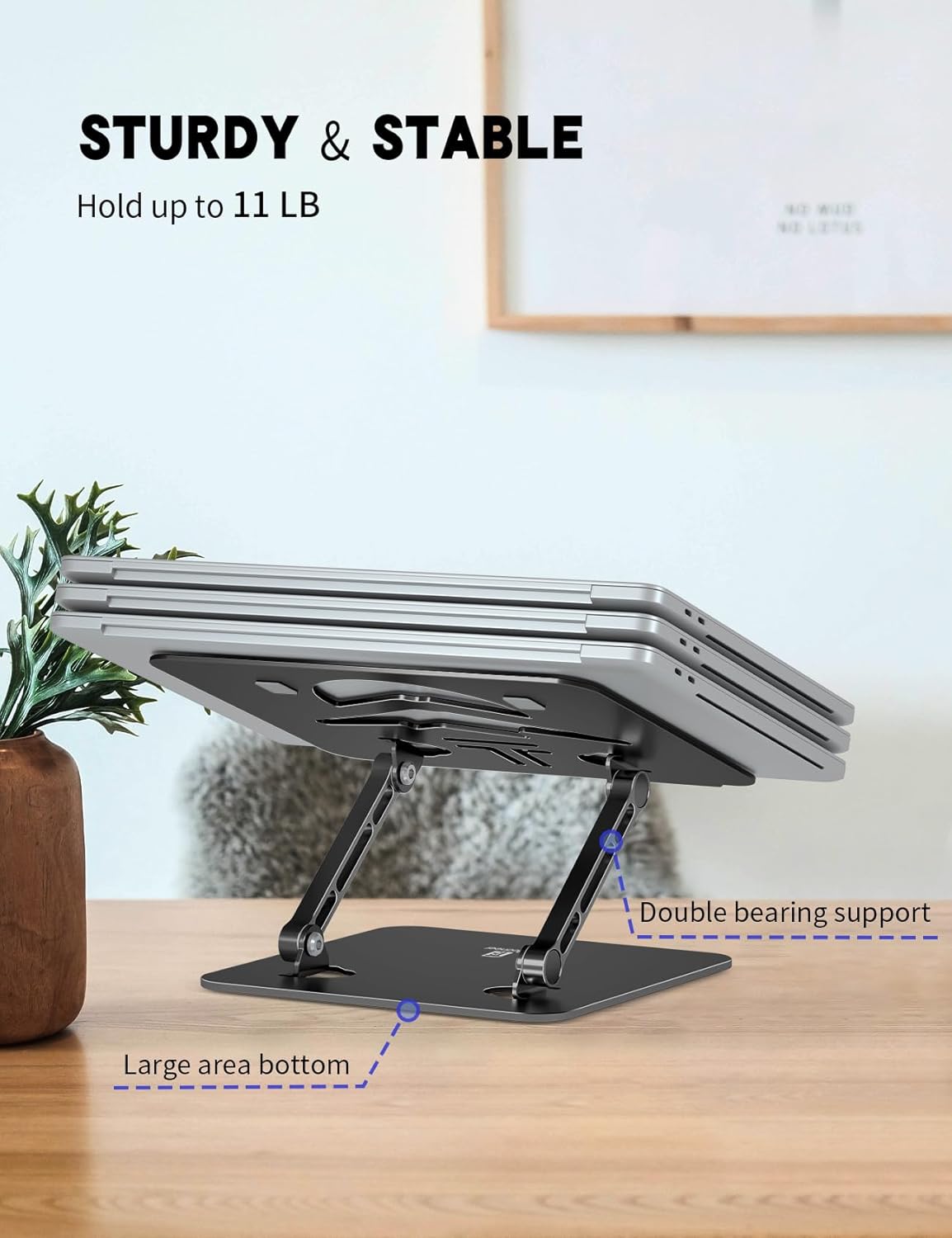Laptop Stand, Ergonomic Adjustable Computer Stand for Collaborative Work, Foldable and Portable Heat Sink Computer Stands, Fits up to 15.6-inch Laptops (Orange)
