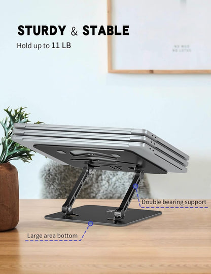 Laptop Stand, Ergonomic Adjustable Computer Stand for Collaborative Work, Foldable and Portable Heat Sink Computer Stands, Fits up to 15.6-inch Laptops (Orange)
