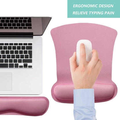 Keyboard Wrist Rest Pad Mouse Pad with Wrist Support Set of 3, Gaming Mousepad with Non-Slip Rubber Base, Ergonomic Memory Foam Mouse Cushion Support for Home Office Laptop Computer, Navy Blue