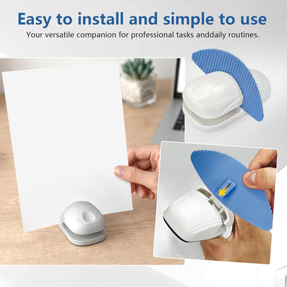 Plastic Document Holder for Typing, Portable Paper Stand with Non-Slip Base for A4 Paper, Compact Reading Clip Holder for Office Desk, Computer, Bank - White