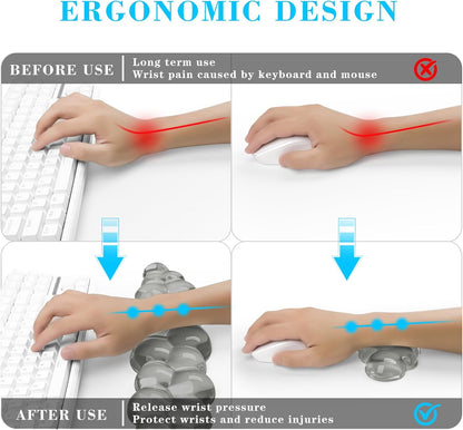 Gel Cloud Keyboard and Mouse Wrist Rest, Cute Wrist Support and Arm Support Keyboard Rest for Keyboard and Mouse Typing Pain Relief，Suitable for Office/Computer/Laptop/Gaming (Pink)
