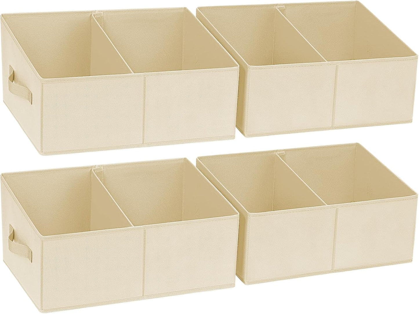 DIMJ Closet Storage Bins, 6 Pack Storage Baskets for Shelves, Foldable Closet Organizer with Handle, Linen Closet Organizers and Storage for Clothes, Toys, Towel, Books (Black)