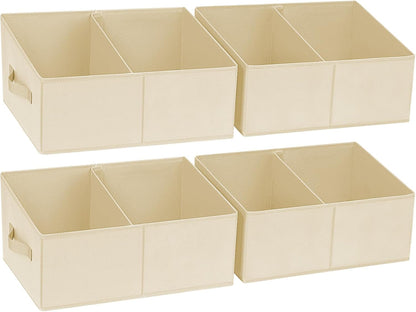 DIMJ Closet Storage Bins, 6 Pack Storage Baskets for Shelves, Foldable Closet Organizer with Handle, Linen Closet Organizers and Storage for Clothes, Toys, Towel, Books (Black)