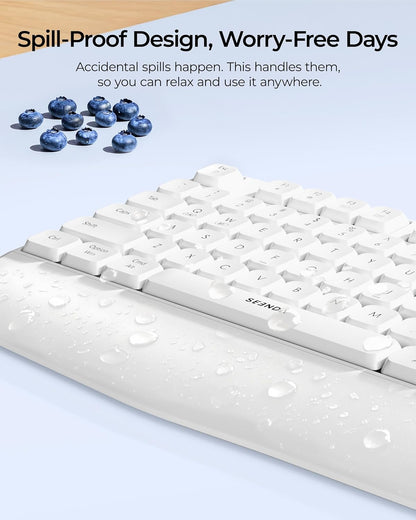 seenda Wireless Bluetooth Keyboard and Mouse Combo, COE200 Ergonomic Wireless Keyboard Mouse with Wrist Rest, Multi-Device Connection, Full-Size, Compatible for Computer/Laptop/Mac/MacBook, Black