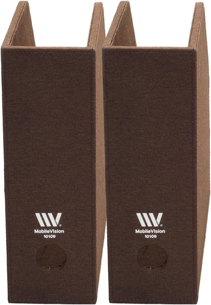 MobileVision Bamboo Vertical File Folder Holder & Office Product Organizer, Store Files, Magazines, Notepads, Books and more, 2 Pack Combo Set