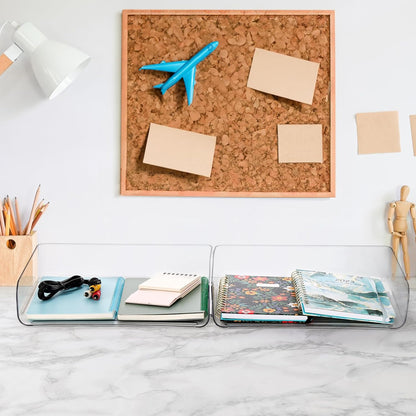 Okllen 3 Pack Stackable Paper Trays, Clear PET Desk Letter Tray Set, 3 Tier File Document Organizer Tray for A4 Paper, Magazine, Receipts, Office Supplies
