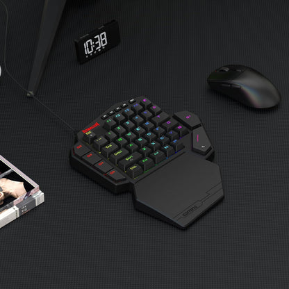 Redragon K585 DITI Wired One-Handed RGB Mechanical Gaming Keyboard, 42 Keys Type-C Professional Gaming Keypad w/Upgraded Hot-Swappable Socket, 7 Onboard Macro Keys & Detachable Wrist Rest