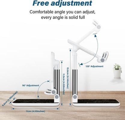 Desk Cell Phone Stand - Adjustable Angle-iPad Holder, Universal Compatible Phone Holder for Desk