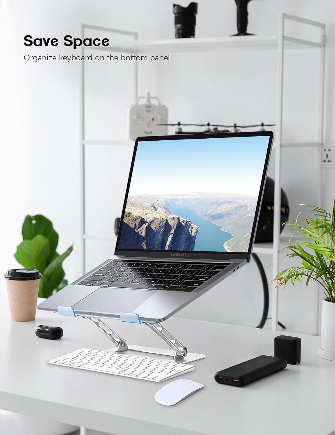 Aoviho Adjustable Laptop Stand for Desk,Portable Laptop Stand Holder and Riser,Foldable Aluminum Notebook Computer Stands for MacBook Air Pro HP Lenovo Dell Samsung Chromebook, 10-15.6 inch, Purple