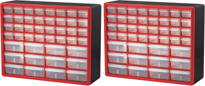 Akro-Mils 24-Drawer Plastic Drawer Storage Cabinet for Garage Organization, Bead Organizer, Building Bricks Storage, Teacher Toolbox, Makeup Organizer, 20" W x 6" D x 16" H, 10124 Black