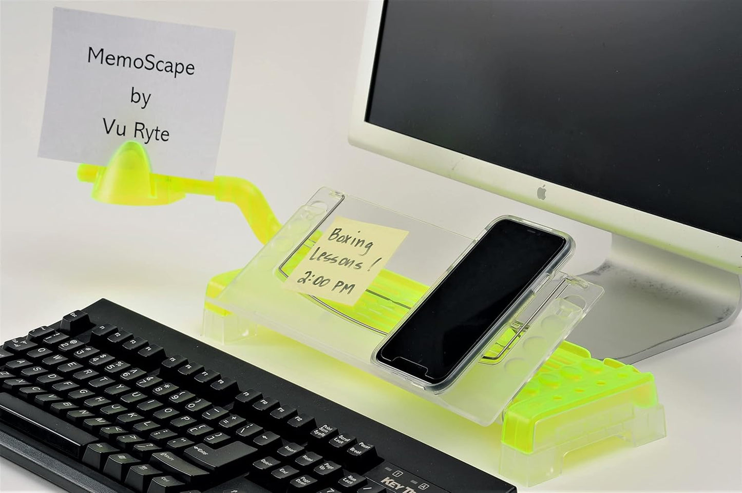 MemoScape Adjustable in-Line Document Holder for Typing | Reduces Neck Strain, Improves Focus, Boosts Desk Organization, and Workflow | Paper Holder Stand for Desk and Home Office - Black (VUR 2060)