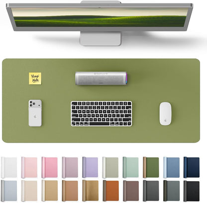 YSAGi Leather Desk Protector, Office Mat, Large Mouse Mat, Non-Slip PU Leather Blotter, Laptop Pad, Waterproof Writing Pad for Office and Home (Light Pink, 23.6" x 13.8") - Colors A