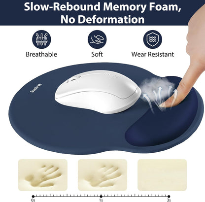 Sushret Mouse Pad and Keyboard Wrist Rest, 3-in-1 Gel Memory Foam Ergonomic Mouse Pad with Wrist Rest Set,Gaming Mousepad Arm Cushion Support for Computer Office Desk Accessories Cute Setup,Sage Green