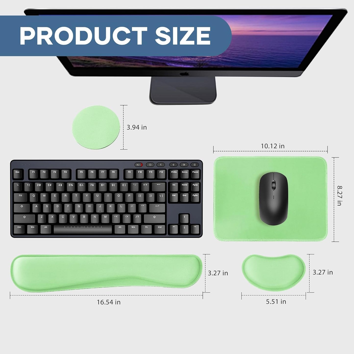 Office Ergonomic Memory Foam Computer Mouse and Keyboard Wrist Rest pad Support Carpal Tunnel, Wrist Rest for Keyboard and Mouse, Wrist Support Set