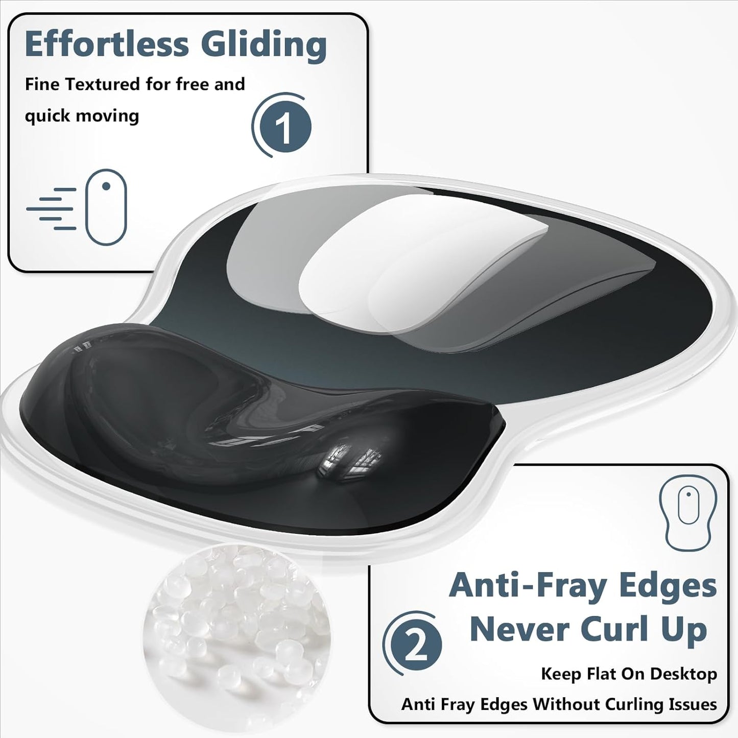 AKIT Ergonomic Mouse Pad with Wrist Rest& Keyboard Wrist Rest, Wrist Rest for Computer Keyboard, Pain Relief, Non-Slip Gel Base, Mousepad Wrist Support for Gaming, Office, Waterdrop Shaped Pink